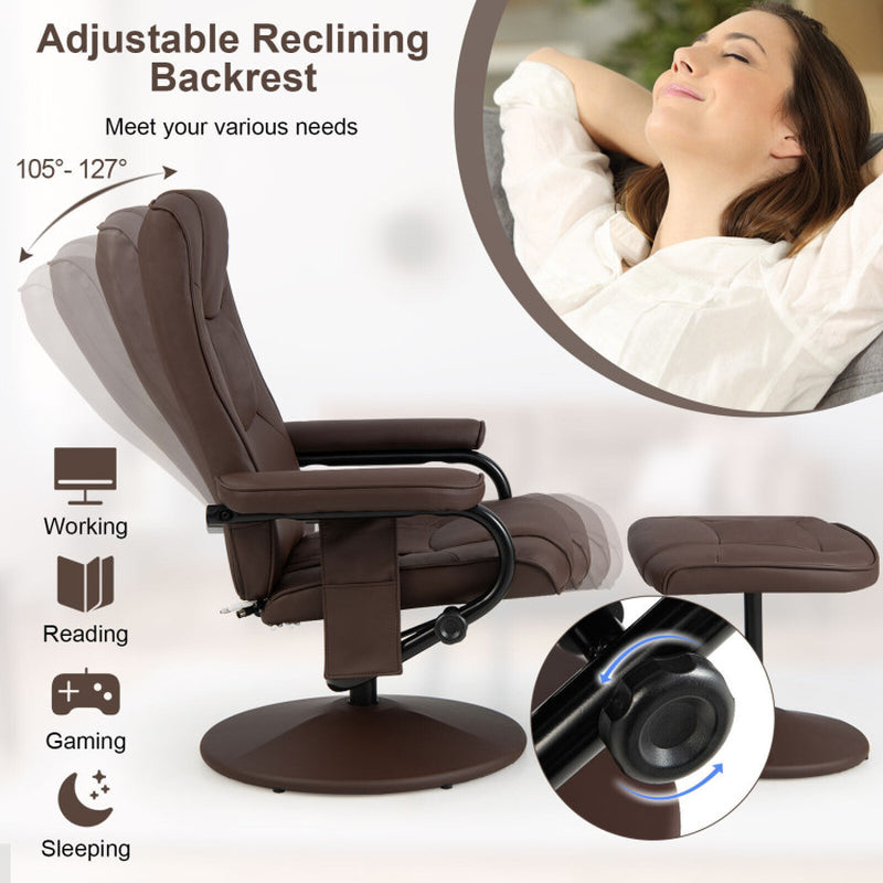 Massage recliner discount chair with footstool