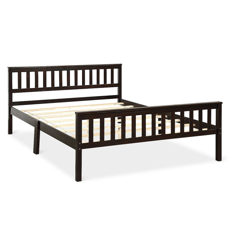 Deluxe Solid Wood Platform Bed with Headboard and Footboard