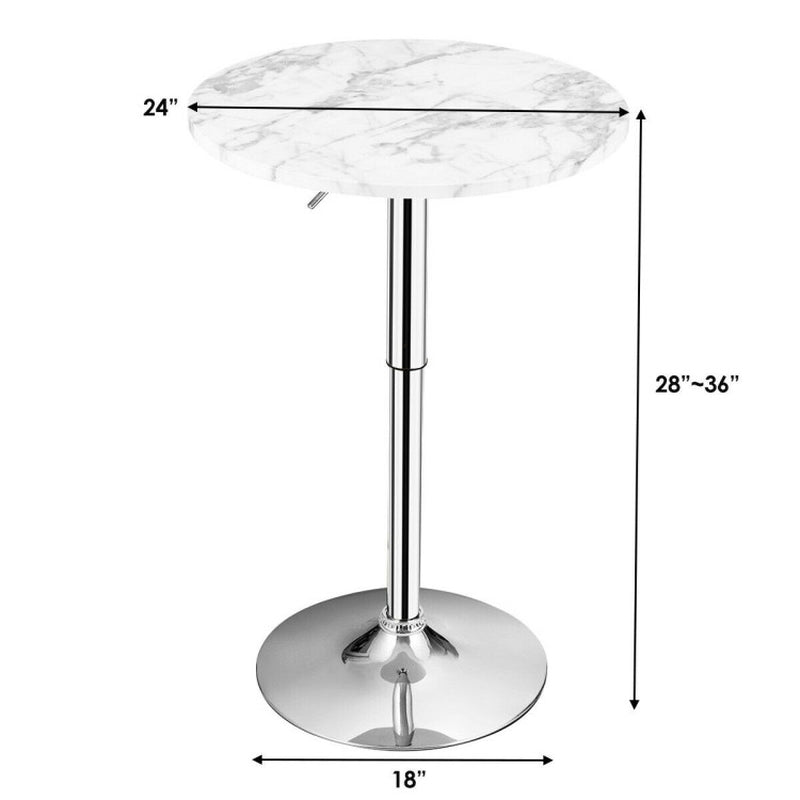 360° Swivel round Pub Table with Height Adjustable