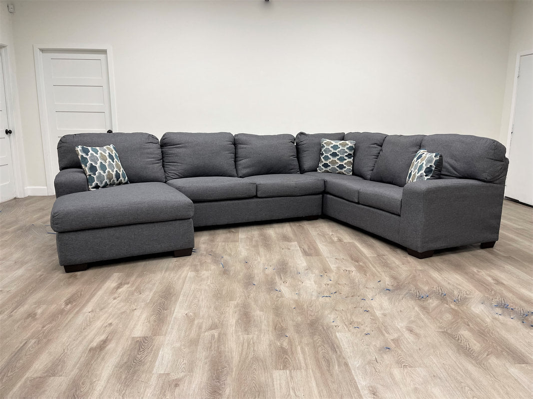 Oversized Grey Sectional with accent pillows