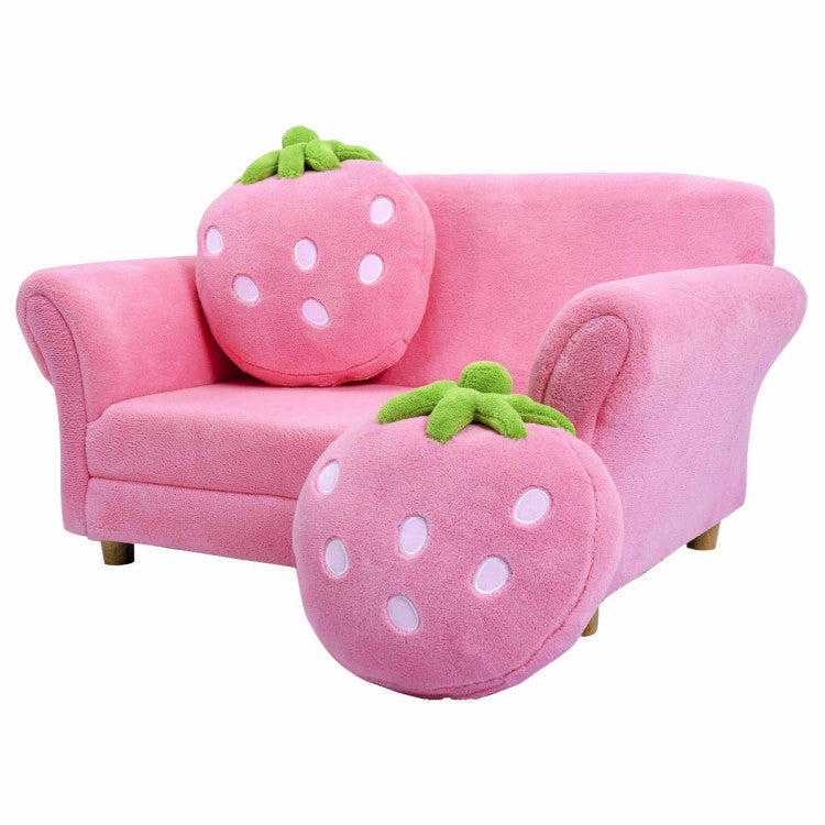 Kids Strawberry Armrest Chair Sofa-Blue