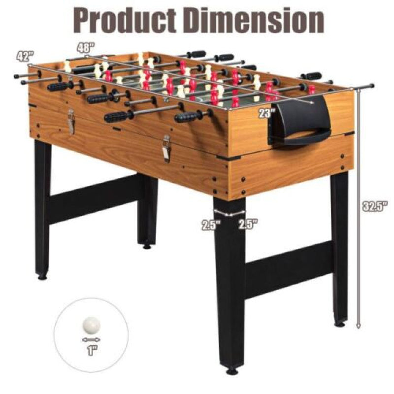 48 Inch 3-In-1 Multi Combo Game Table with Soccer for Game Rooms