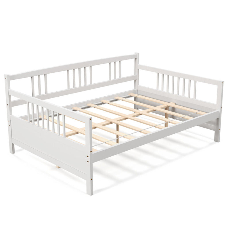 Full Size Metal Daybed Frame with Guardrails