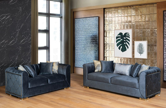 Selena Sofa & Loveseat - Anthracite Gray