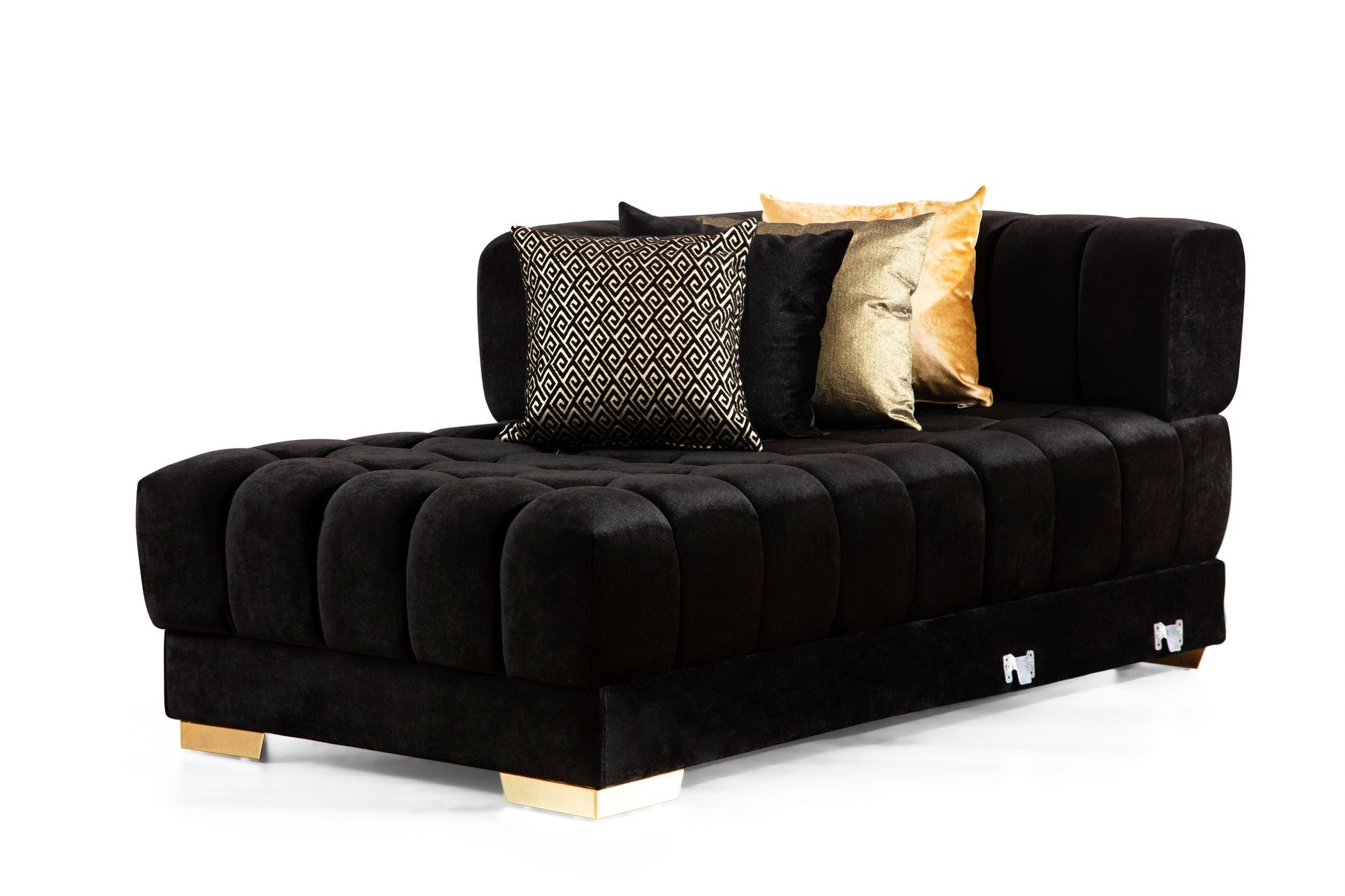 Ariana Black Velvet Double Chaise Sectional