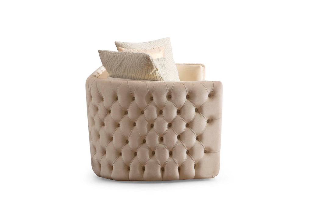 Fanci Ivory Velvet Sofa & Loveseat
