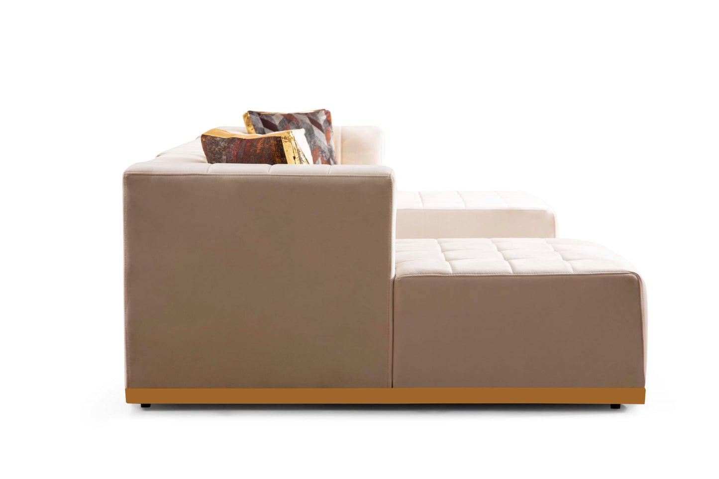 Elisha Ivory Velvet Double Chaise Sectional [ETA: 1/31]