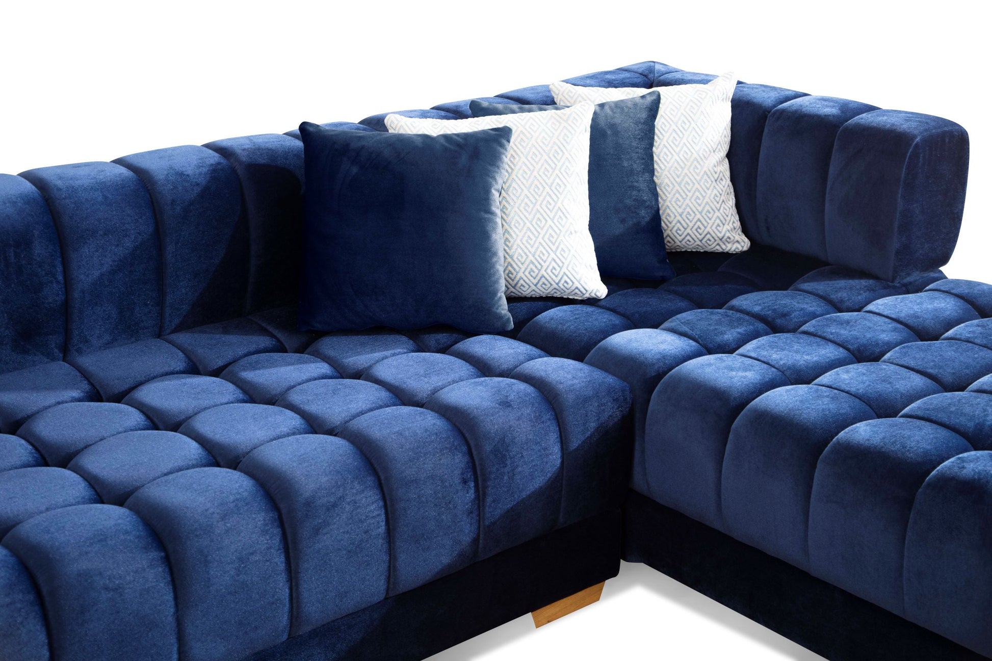Ariana Blue Velvet Double Chaise Sectional