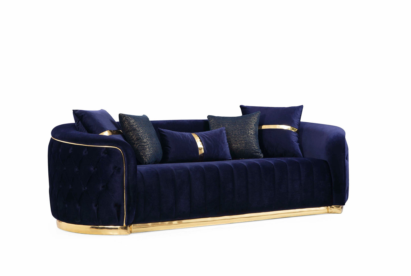 Paris Sofa & Loveseat - Velvet Upholstery - Brick