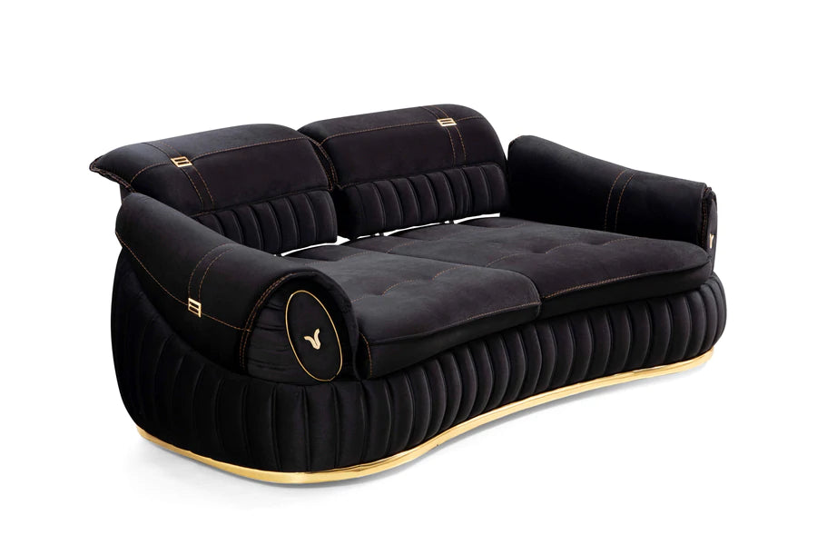 Germany Black Sofa & Loveseat