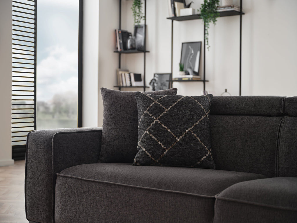Milos Black 3-Seater Sofa