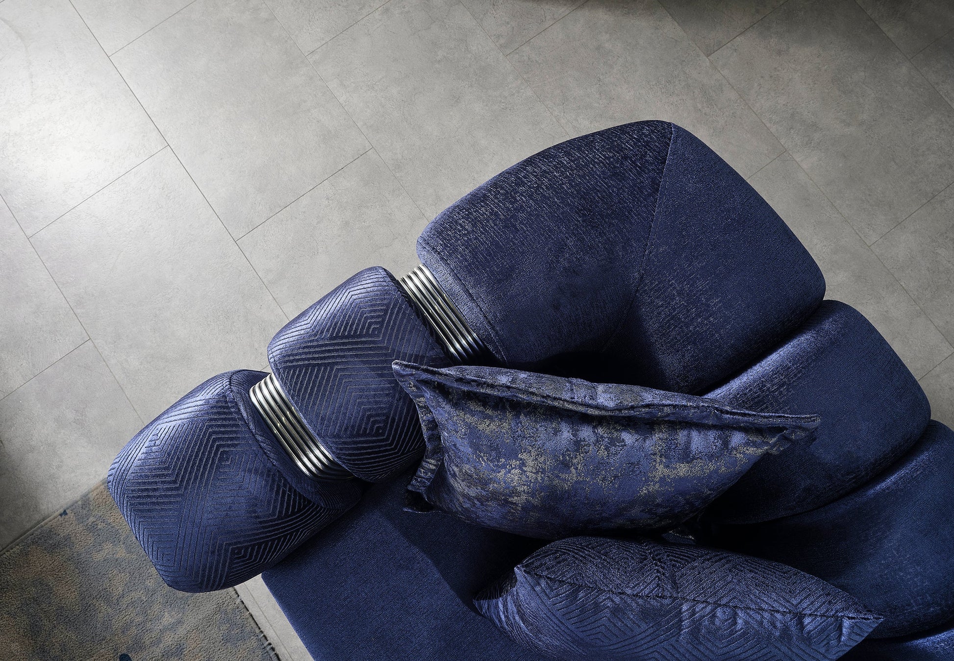 Santana Navy Velvet Sofa & Loveseat