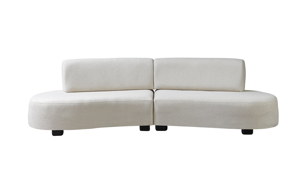 Olivia Ivory Boucle 2-Piece Curved Sectional