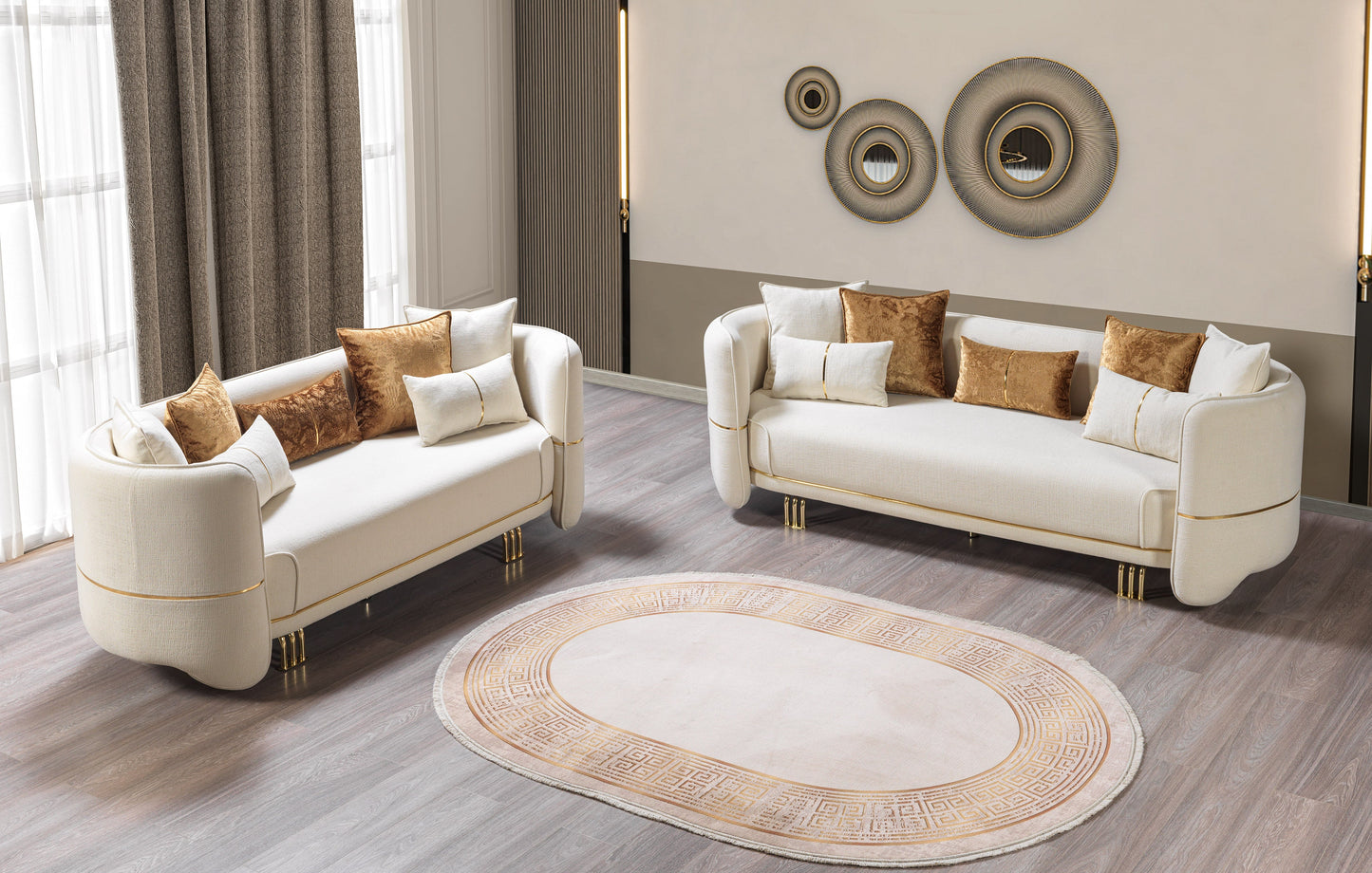 Helena Ivory Velvet Sofa & Loveseat [ETA: 3/25]