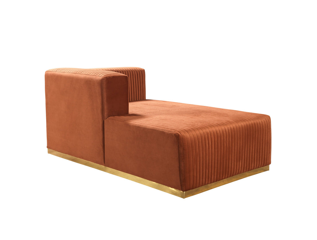 Juliana Orange Velvet 4-Piece Sectional [ETA: 3/25]