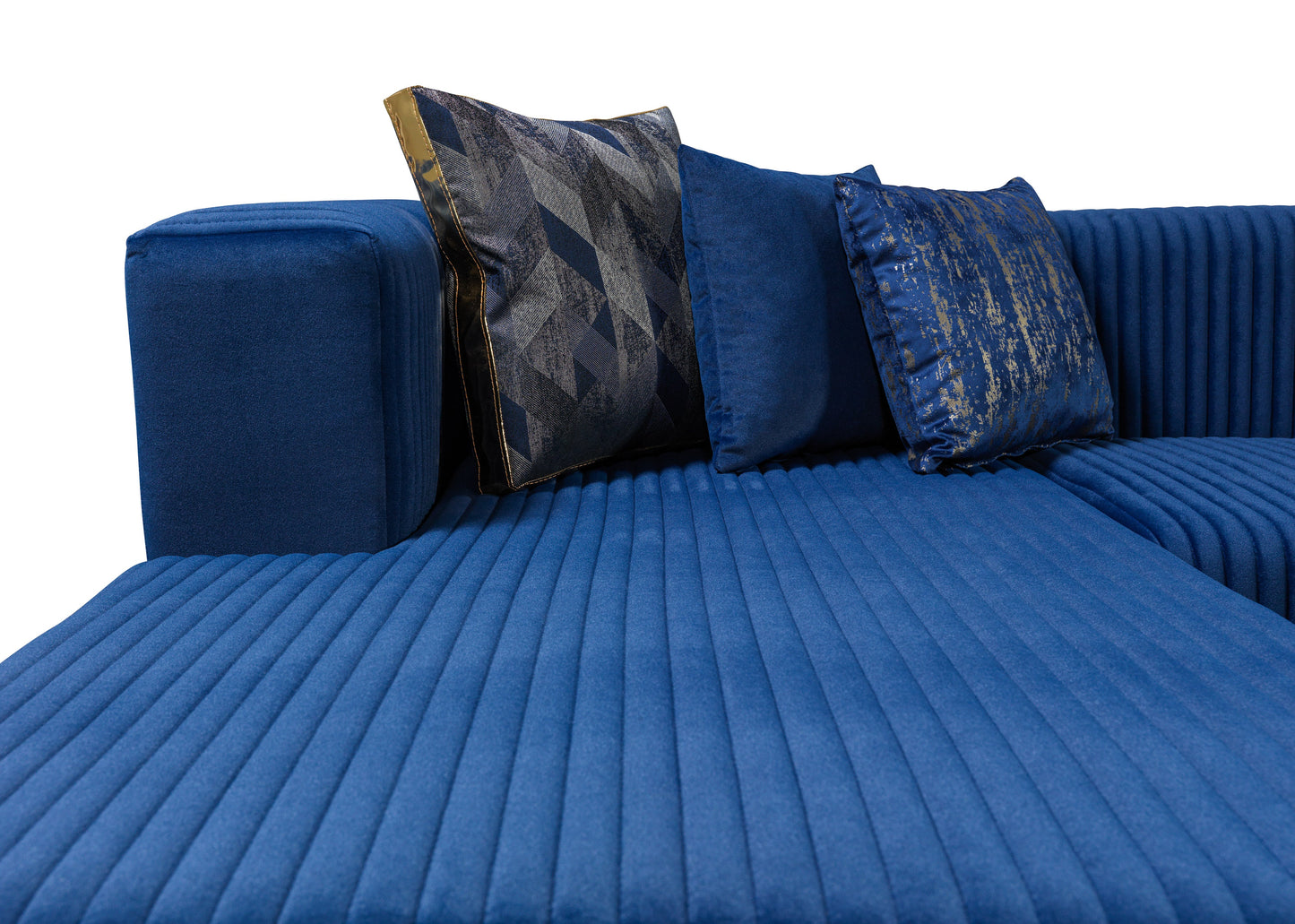 Juliana Blue Velvet 4-Piece Sectional