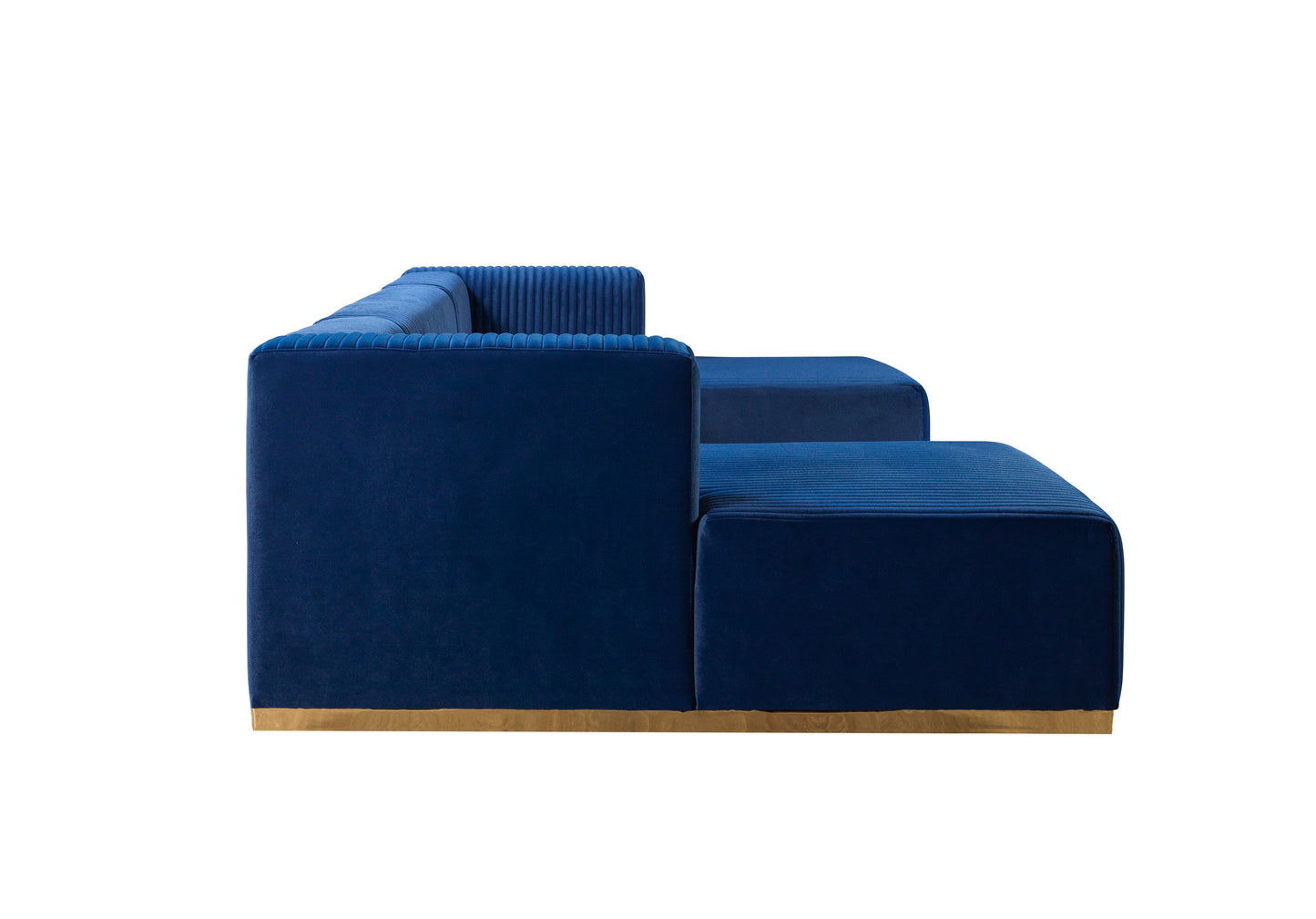 Juliana Blue Velvet 4-Piece Sectional