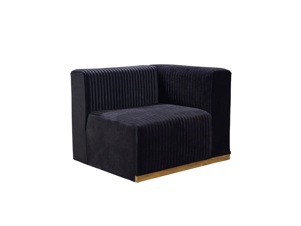 Juliana Orange Velvet 4-Piece 140" Sectional