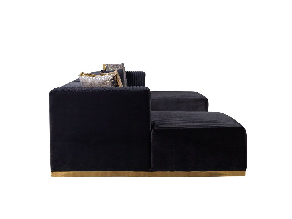 Juliana Orange Velvet 4-Piece 140" Sectional