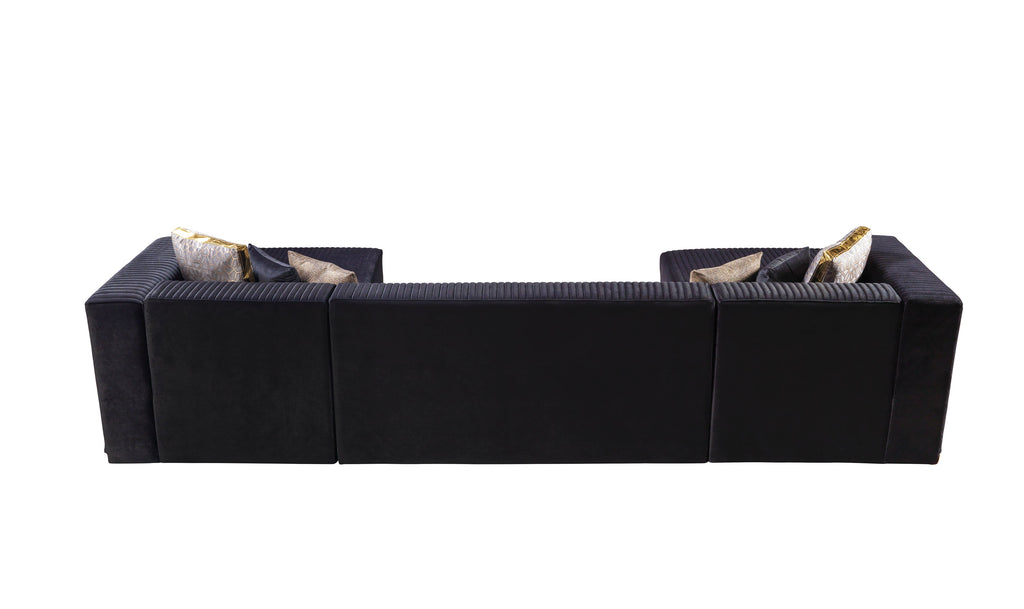 Juliana Orange Velvet 4-Piece 140" Sectional