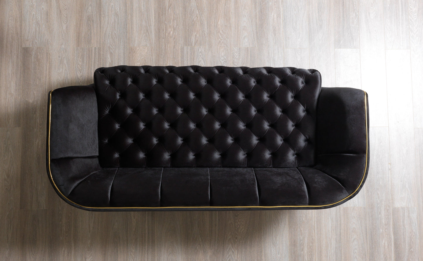 Daphne Black Velvet Sofa & Loveseat