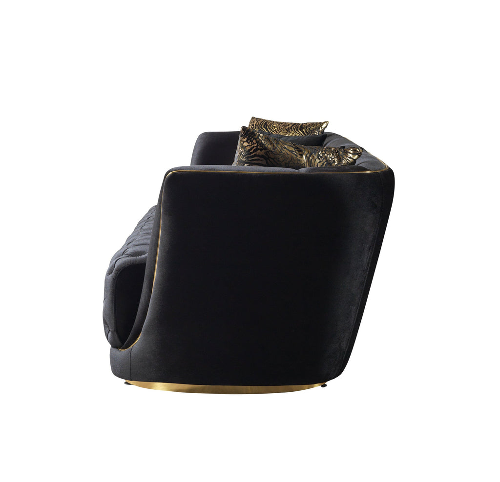 Daphne Black Velvet Sofa & Loveseat