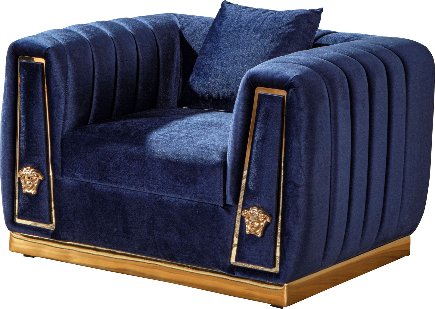 Royal Sofa & Loveseat Velvet Upholstery - Burgundy