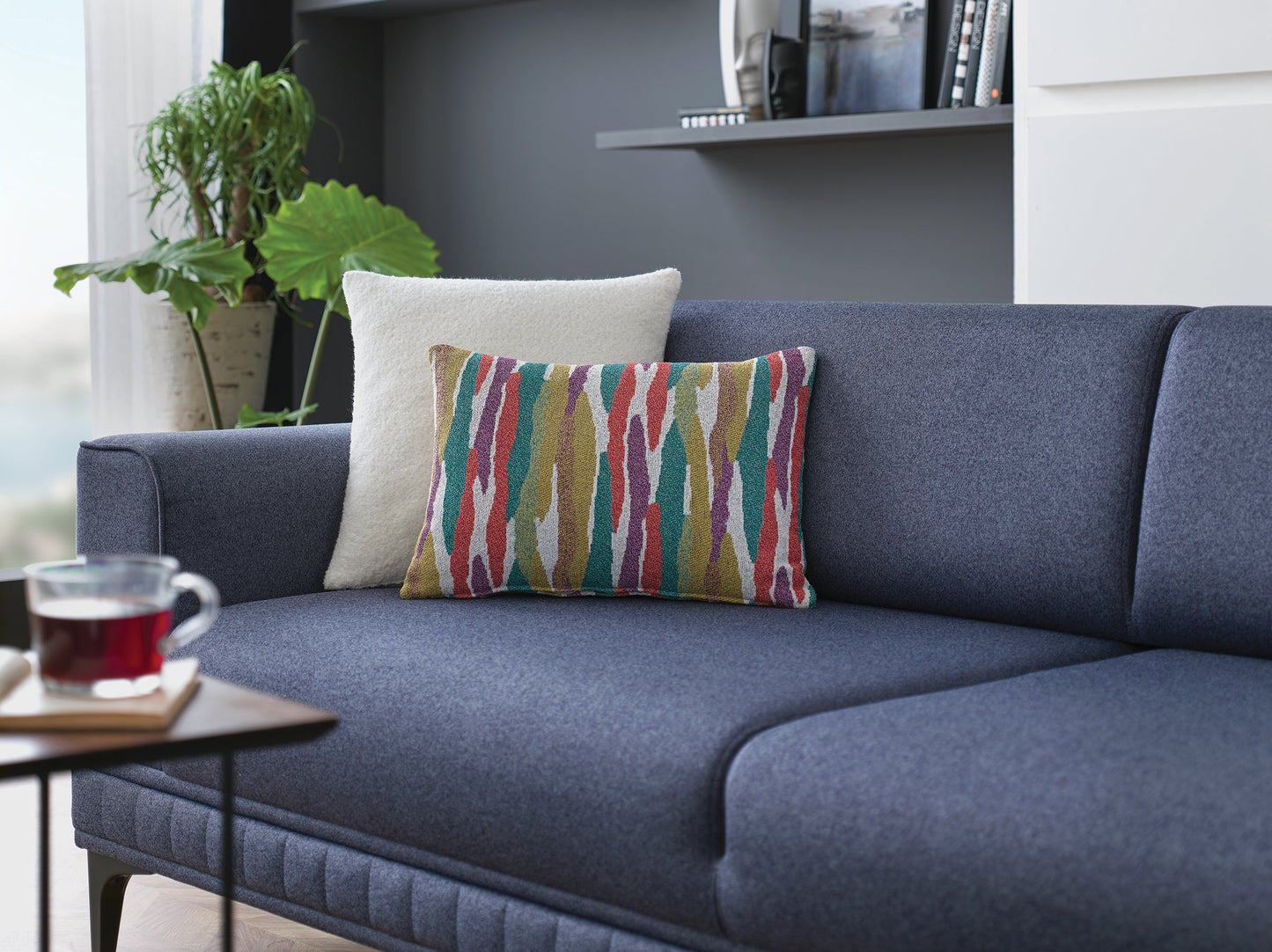 Pavia Navy Blue 3-Seater Sofa Bed