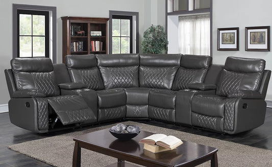 Grey Reclining Sectional