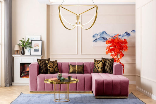 Siesta L Chase Sectional - Rose