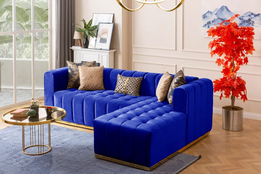 Siesta L Chase Sectional -Navy Blue