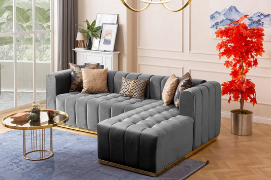 Siesta L Chase Sectional - Gray