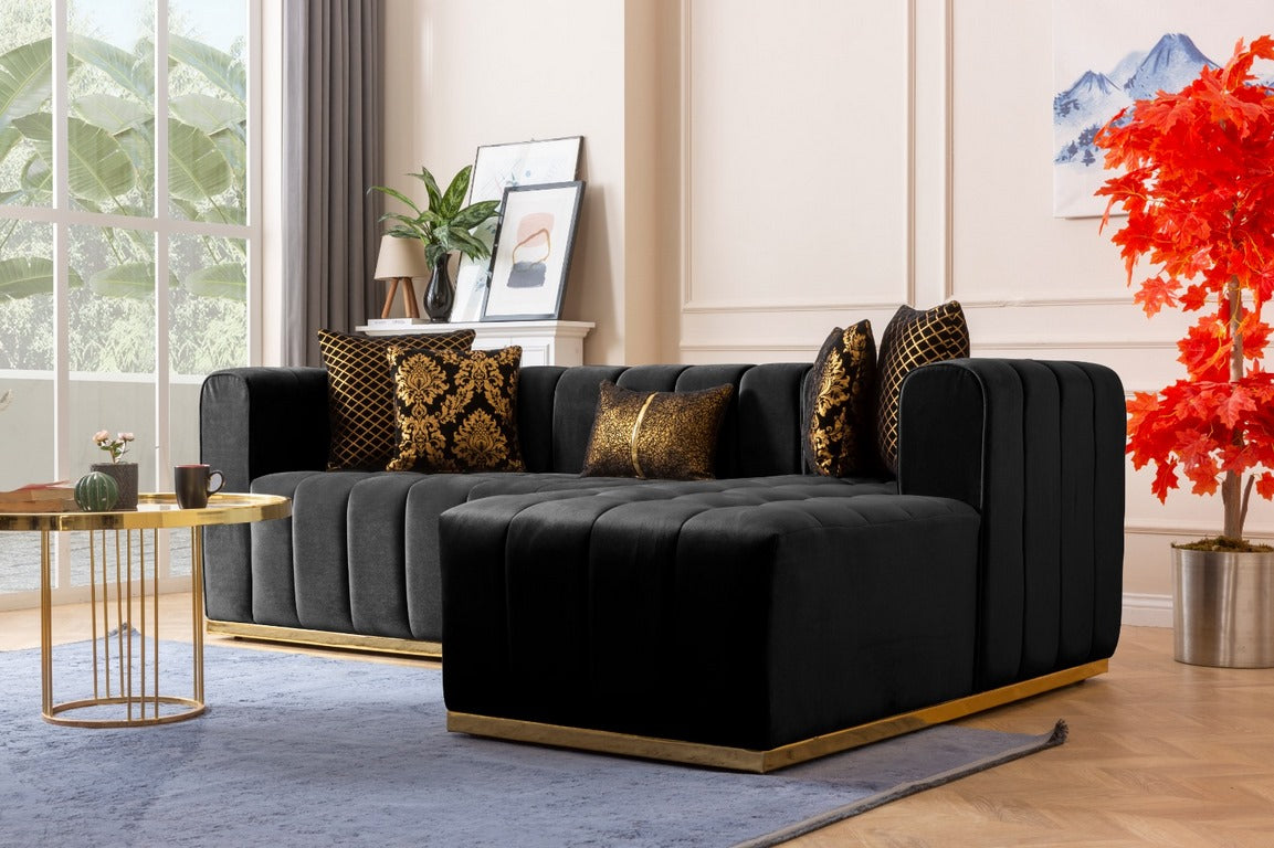 Siesta L Chase Sectional - Black