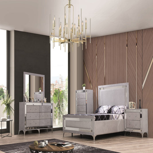 Angelina King Bedroom Sets-Gray