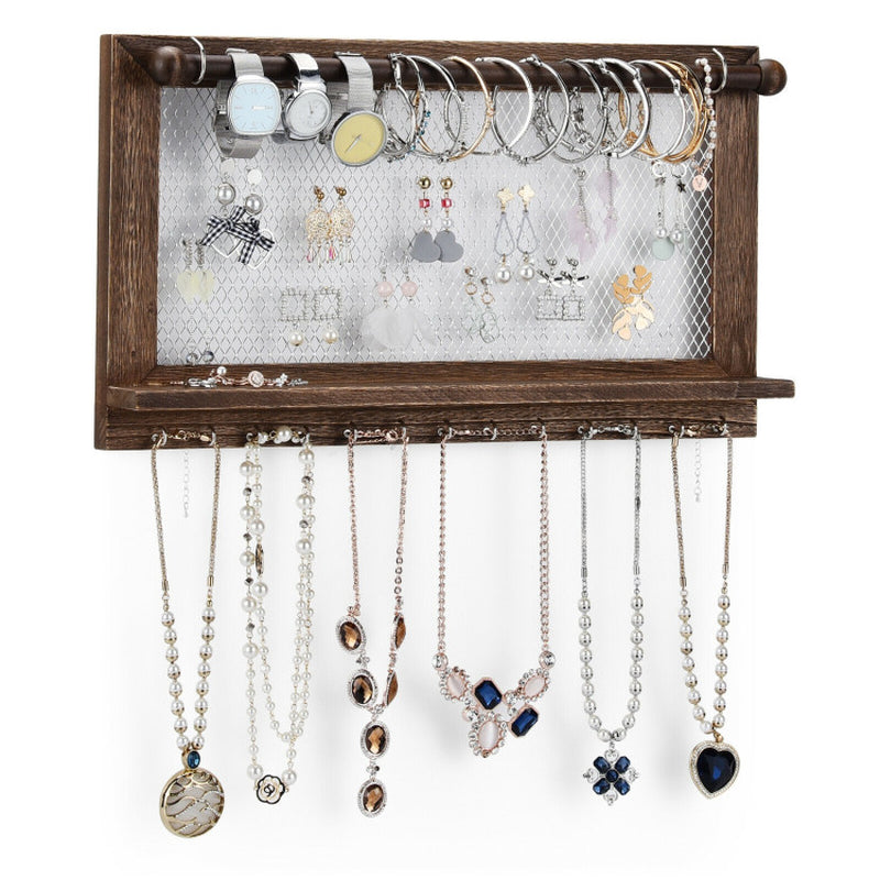 Wall Mounted Jewelry Rack with Removable Bracelet Rod