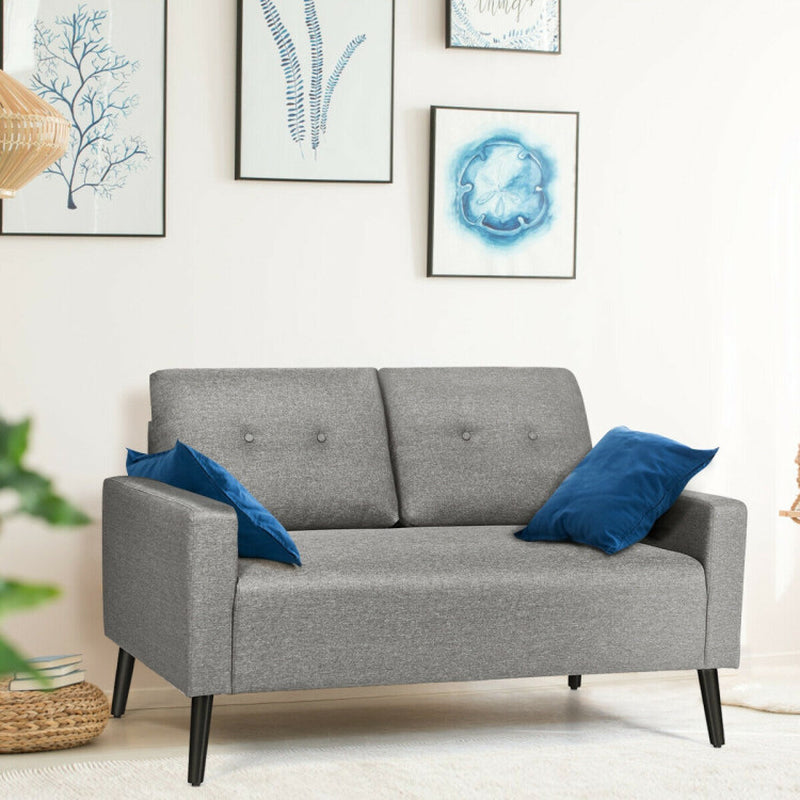 55 Inch Modern Upholstered Sofa Couch with Cloth Cushion