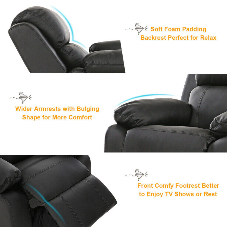 Kids Deluxe Headrest  Recliner Sofa Chair with Storage Arms