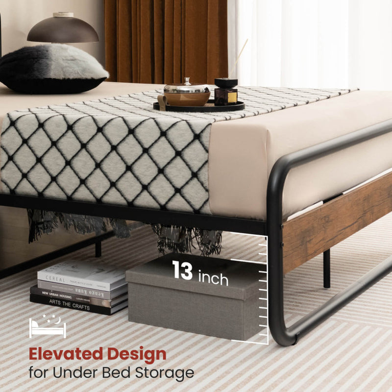 Arc Platform Bed with Headboard and Footboard