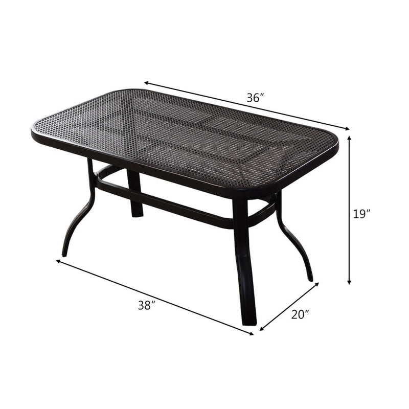 2 Pieces Patio Outdoor Cushioned Coffee Table Seat