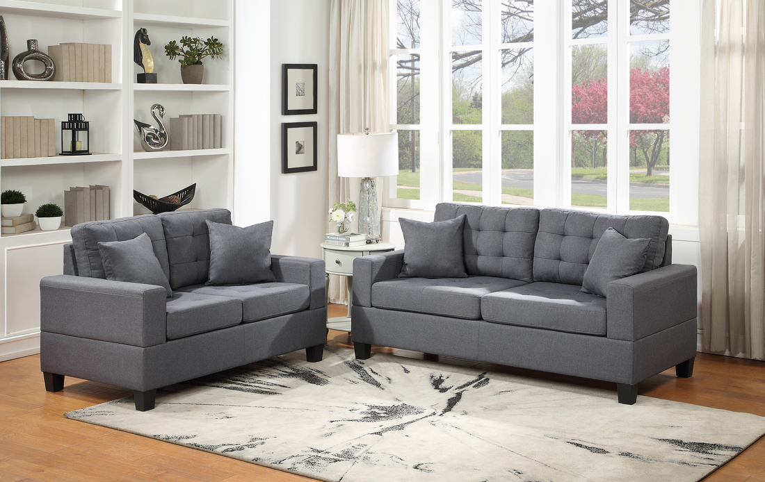 Grey Sofa & Loveseat