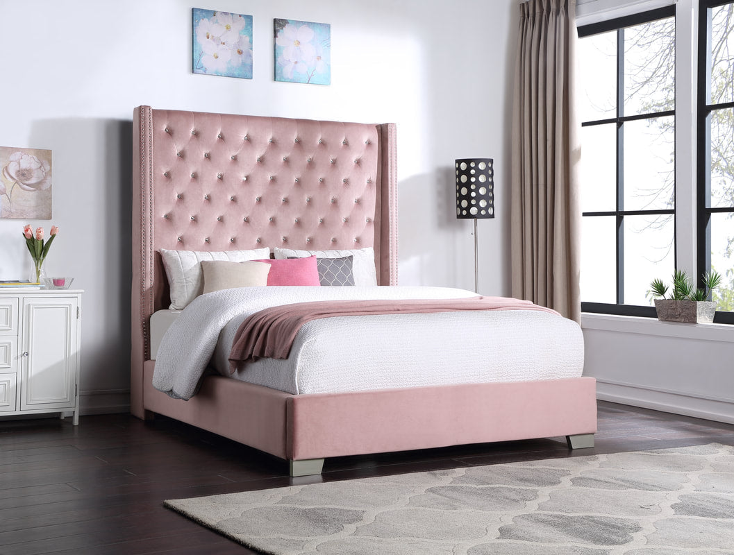 Pink 6Ft Upholstered Bed