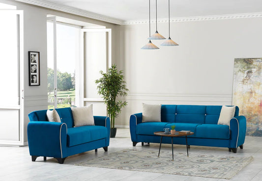 Sleeper Blue sofa & loveseat